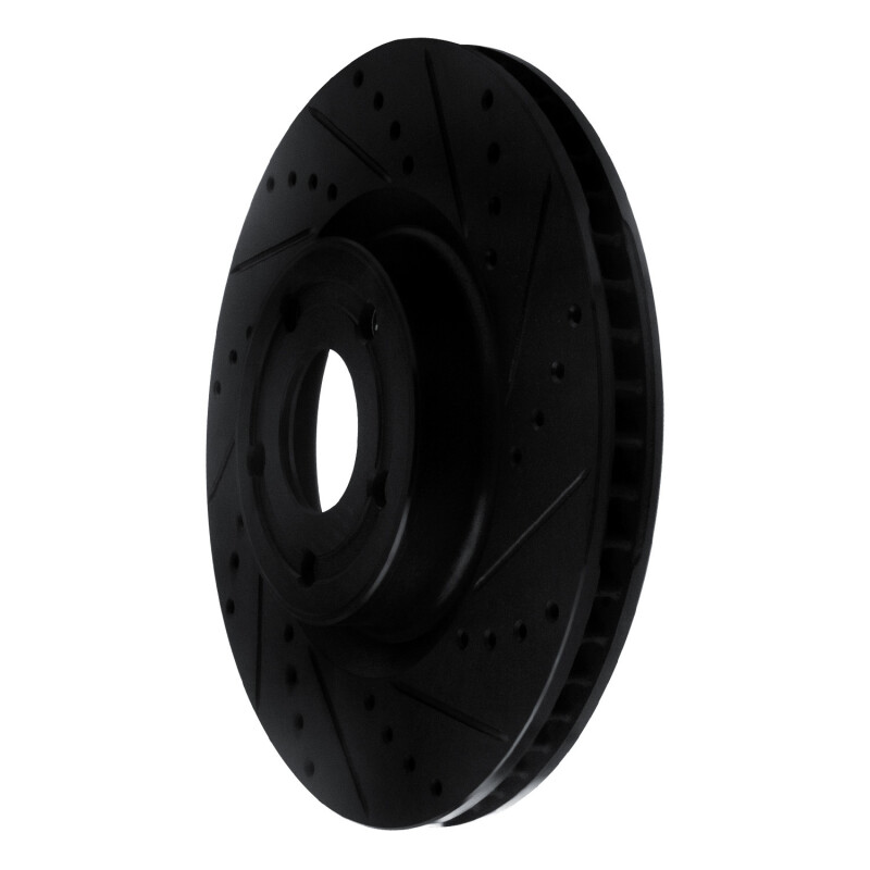 Ford Bronco Sport Brake Rotor (1) - Front Right - R1 Concepts - Drilled & Slotted - Black - `20-`25